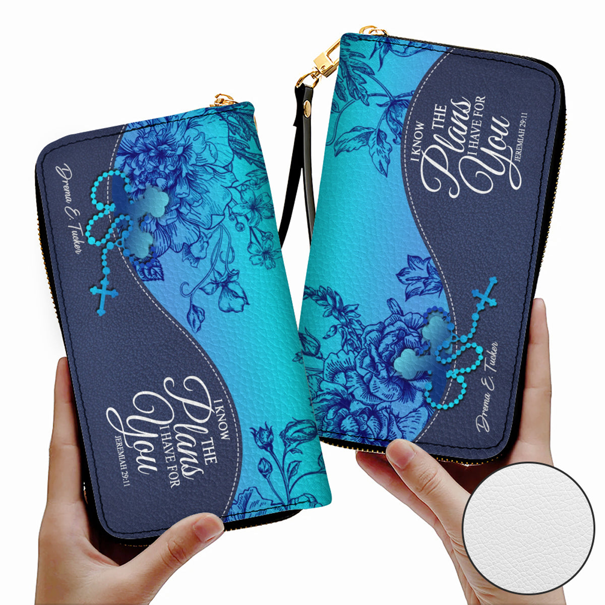 Personalized Christian Long Wallet for Women | Engraved Bible Verse & Name Wristlet Purse – CHRISTIANARTBAG