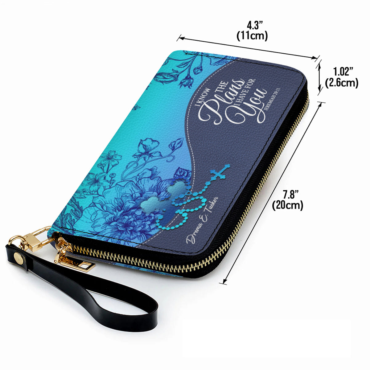 Personalized Christian Long Wallet for Women | Engraved Bible Verse & Name Wristlet Purse – CHRISTIANARTBAG