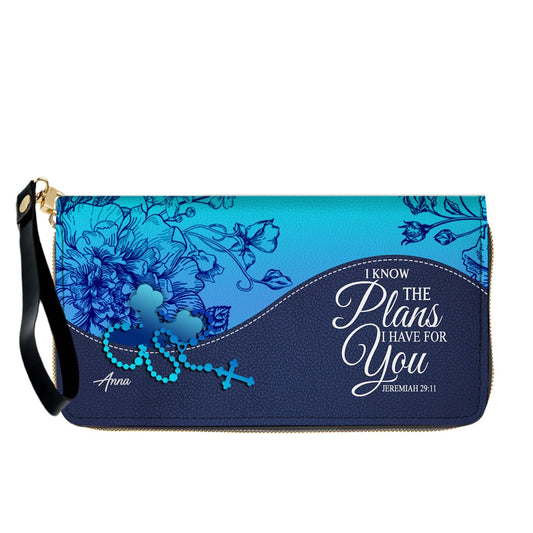 Personalized Christian Long Wallet for Women | Engraved Bible Verse & Name Wristlet Purse – CHRISTIANARTBAG