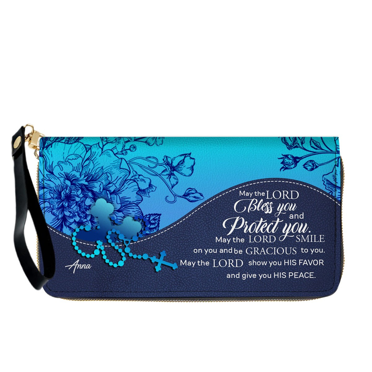 Personalized Christian Long Wallet for Women | Engraved Bible Verse & Name Wristlet Purse – CHRISTIANARTBAG