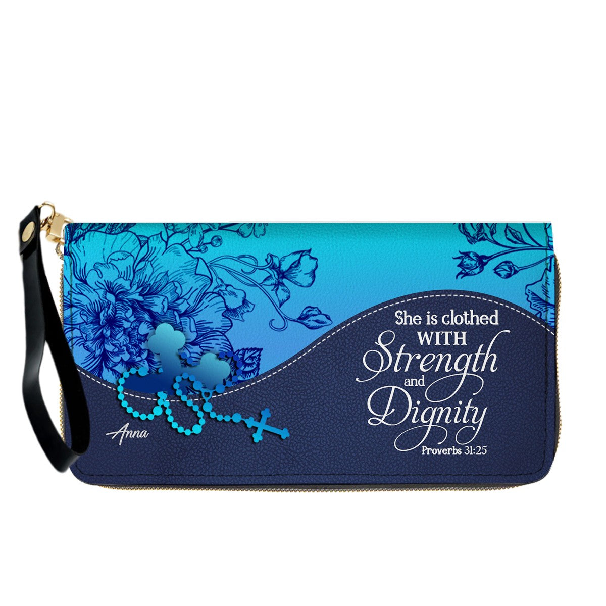 Personalized Christian Long Wallet for Women | Engraved Bible Verse & Name Wristlet Purse – CHRISTIANARTBAG