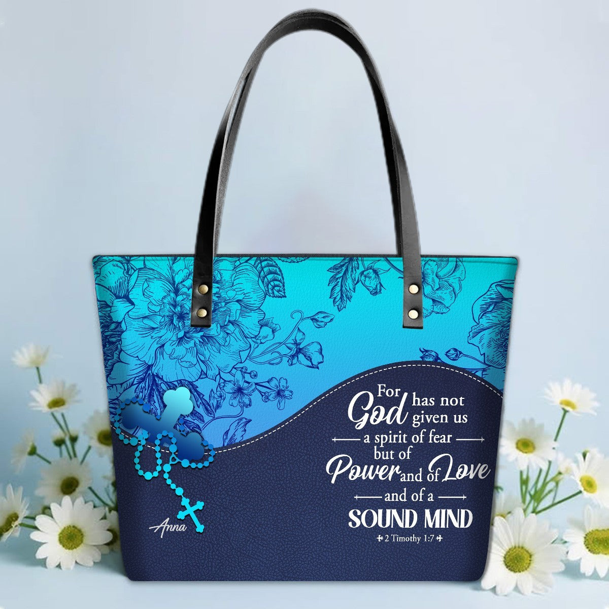 Personalized Leather TOTE Bag – Custom Name & Bible Verse Christian Handbag | CHRISTIANARTBAG Luxury Collection