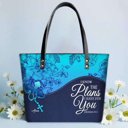 Personalized Leather TOTE Bag – Custom Name & Bible Verse Christian Handbag | CHRISTIANARTBAG Luxury Collection