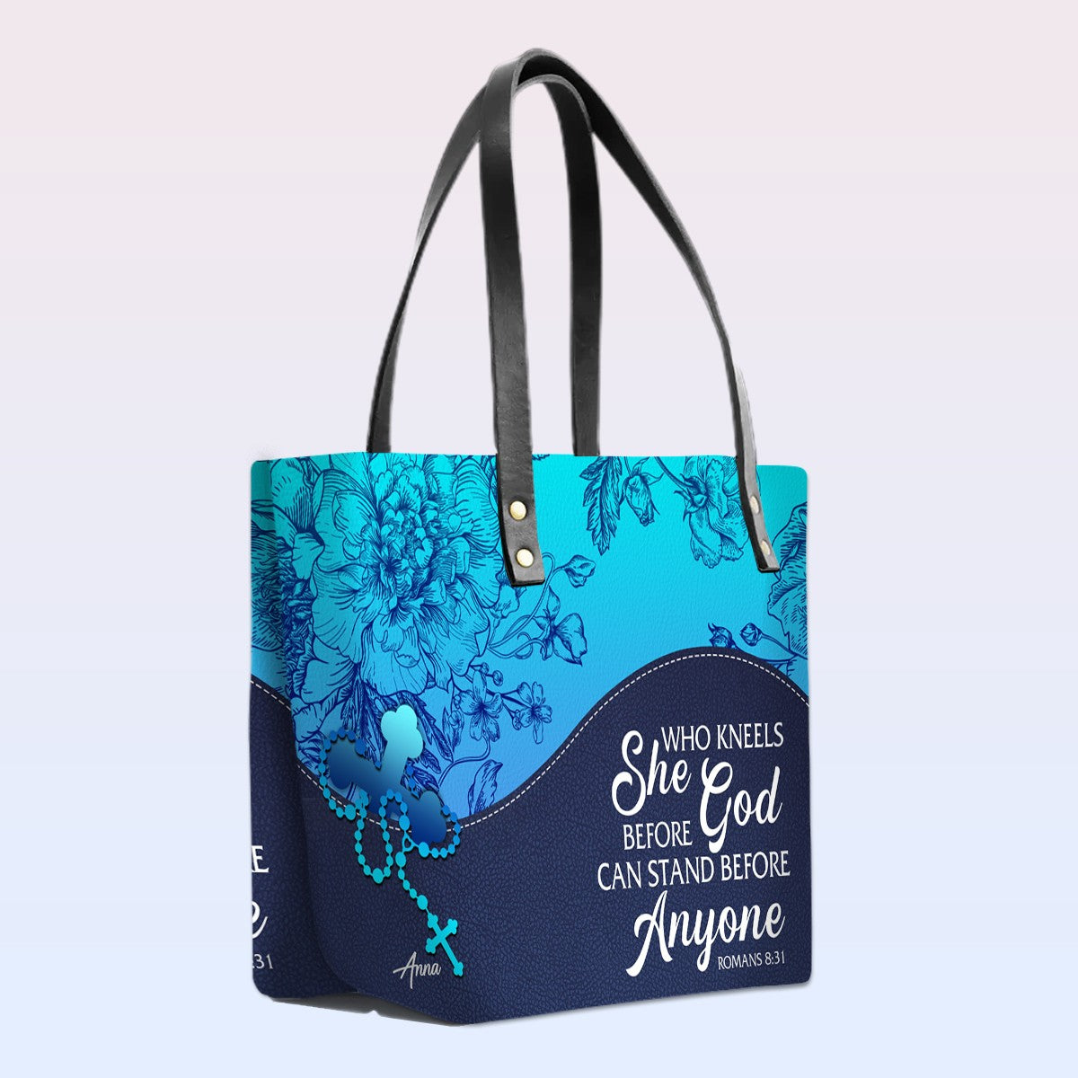 Personalized Leather TOTE Bag – Custom Name & Bible Verse Christian Handbag | CHRISTIANARTBAG Luxury Collection