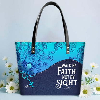 Personalized Leather TOTE Bag – Custom Name & Bible Verse Christian Handbag | CHRISTIANARTBAG Luxury Collection