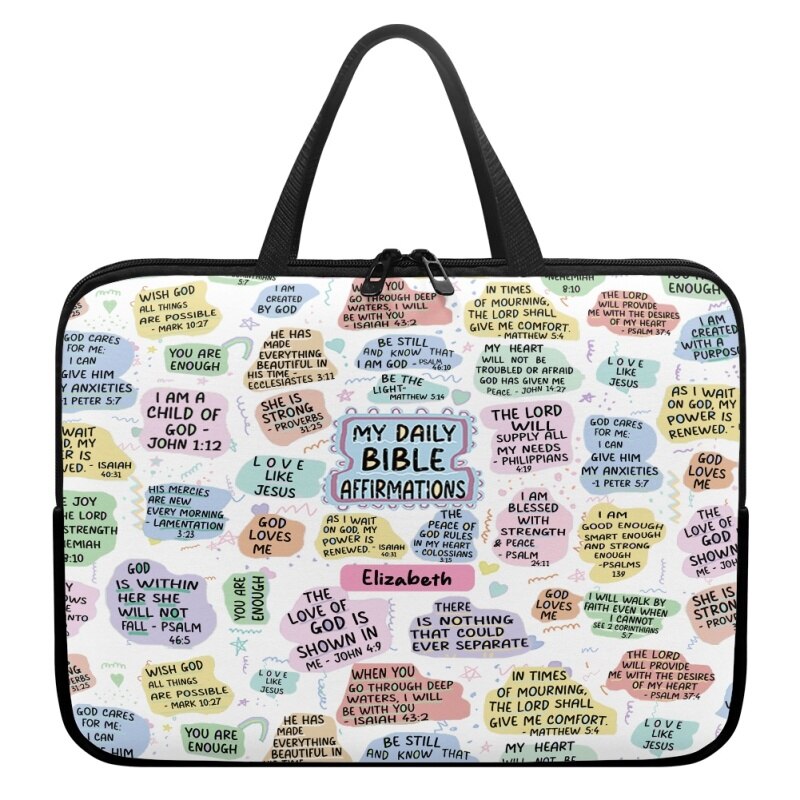 Christianartbag Laptop Bag, My Daily Bible Affirmations Laptop Bag, Personalized Laptop Bag, Laptop Bag, CABLTB02180823. - Christian Art Bag