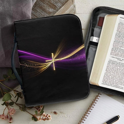 Personalized Bible Cover, Bible bag comes with a portable handle, Waterproof PU Leather Zipper Book Cover Bible Bag Bible Carrying Case M-2XL