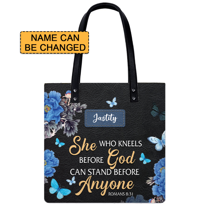 Christianartbag Handbags, She Who Kneels Before God Romans 8 31, Handbag Design, Monogram Leather Handbag, Gifts for Women, CABLTB01271223.