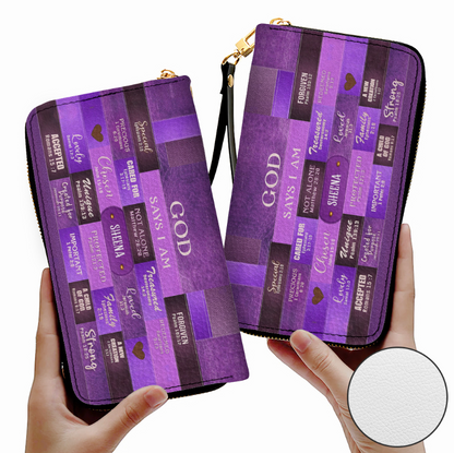 Christianartbag Handbags, God Says You Are Leather Handbag Purple, Personalized Bags, Gifts for Women, Christmas Gift, CABLTB02220923.