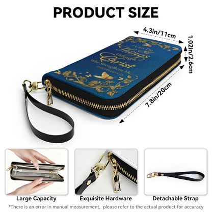 Personalized Christian Leather Handbag – Gold Navy Bible Verse Tote for Women | CHRISTIANARTBAG CAB01122525