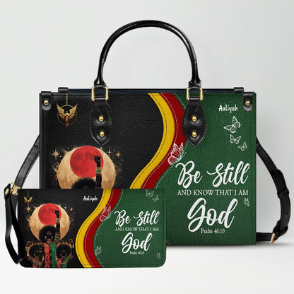 Set - Personalized Christian Leather Handbag & Wallet | Custom Bible Verse Faith Gift for Women by CHRISTIANARTBAG