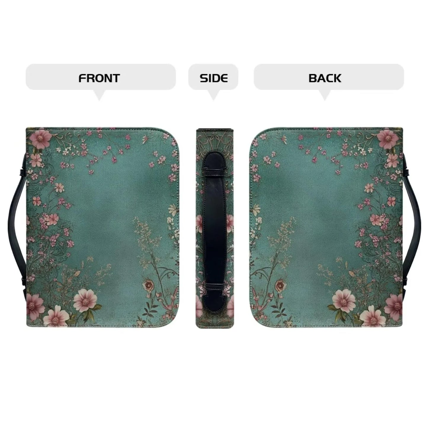 Personalized Bible Cover, Bible bag comes with a portable handle, Waterproof PU Leather Zipper Book Cover Bible Bag Bible Carrying Case M-2XL