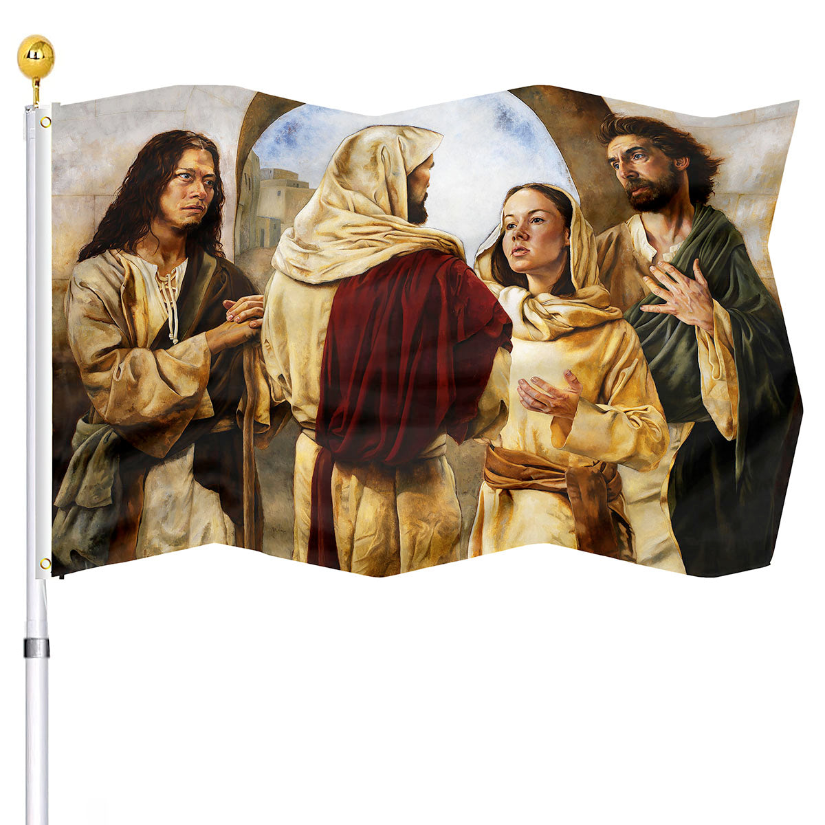 Christianartbag Flag Decor, Christianity JESUS Art Flag Home Room Dormitory Decoration Outdoor Decor Polyester Banners and Flags Brass Grommets Women Men Gift - Christian Art Bag