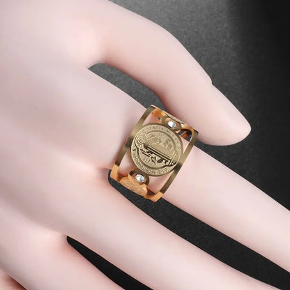 Saint Benedict Ring for Men Women - Stainless Steel Catholic Exorcism Protection Ring - Religious Christian Jewelry Adjustable Size