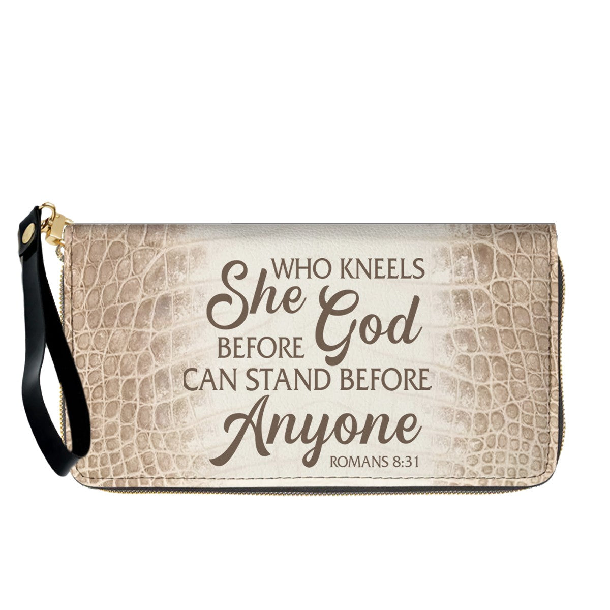 Personalized Christian Leather Handbag & Long Wallet Set – Custom Bible Verse Gift for Women