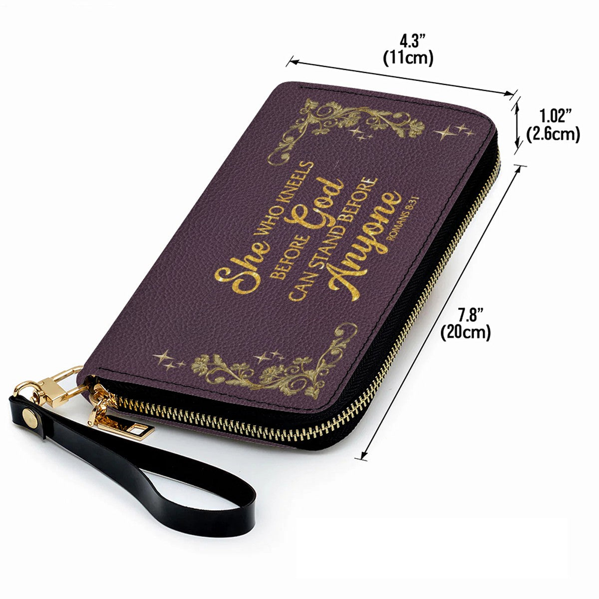 Personalized Leather Handbag & Long Wallet Set – Custom Name & Bible Verse | Elegant Christian Gift for Women