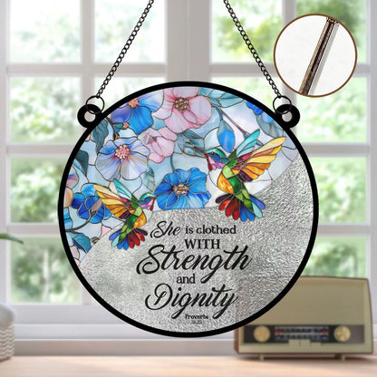 Personalized Christian Suncatcher – Acrylic & Wood Window Hanging Ornament with Bible Verse | CHRISTIANARTBAG