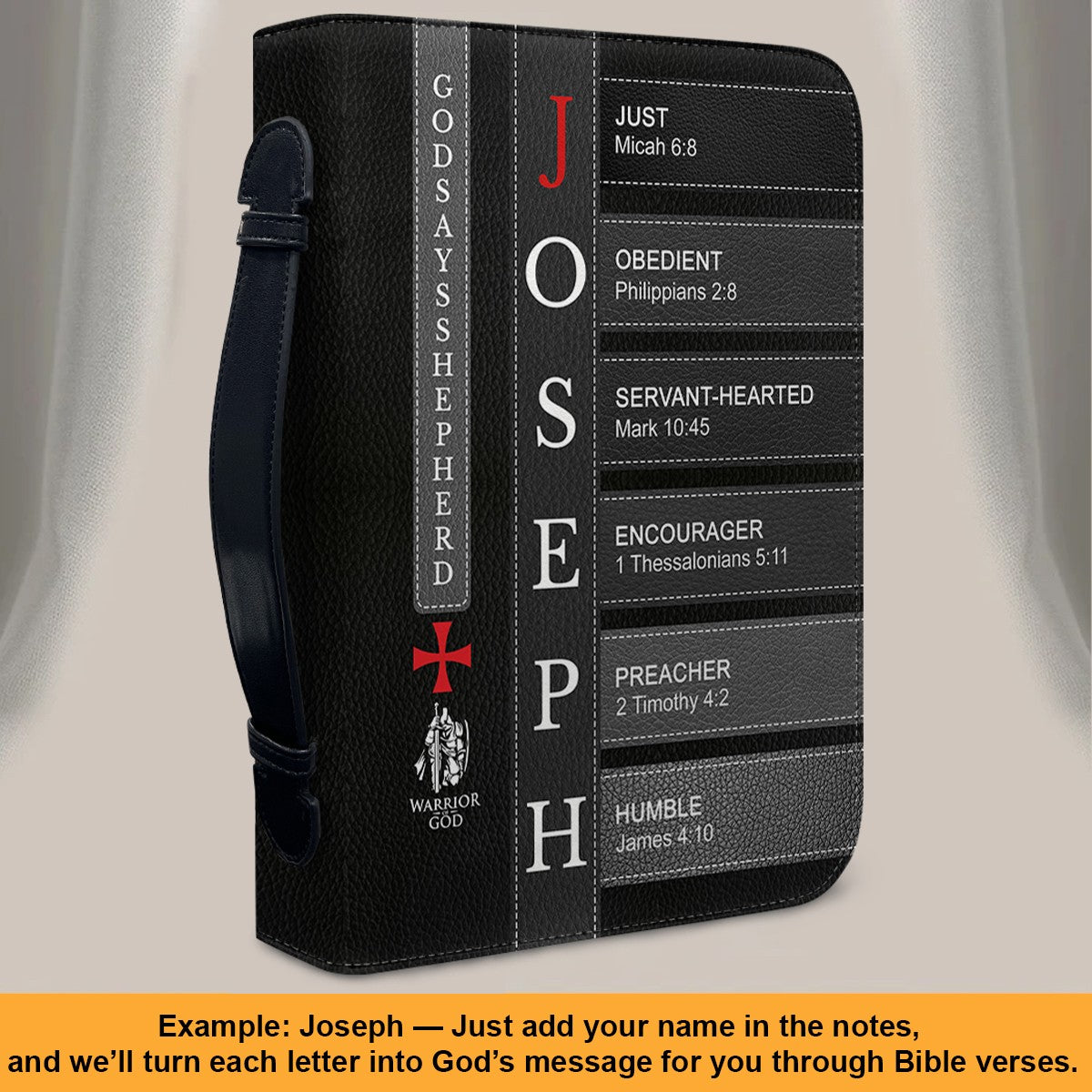 Personalized Bible Cover for Men – Christian Leather Pastor Gift with Name & Scripture | CHRISTIANARTBAG