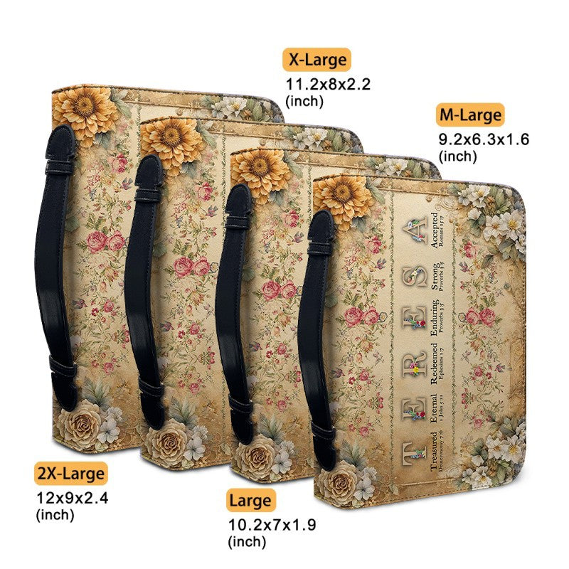 CHRISTIANARTBAG Bible Cover - Uncover the sacred meaning of your name - A Special Christian Gift for Moms - Personalized Bible Cover, CABBBCV01200325