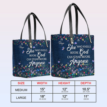 Personalized Leather Tote Bag with Bible Verses – I Know The Plans I Have For You – Custom Faith-Inspired Leather TOTE Bag | CHRISTIANARTBAG Leather TOTE Bag Denim CAB01061925