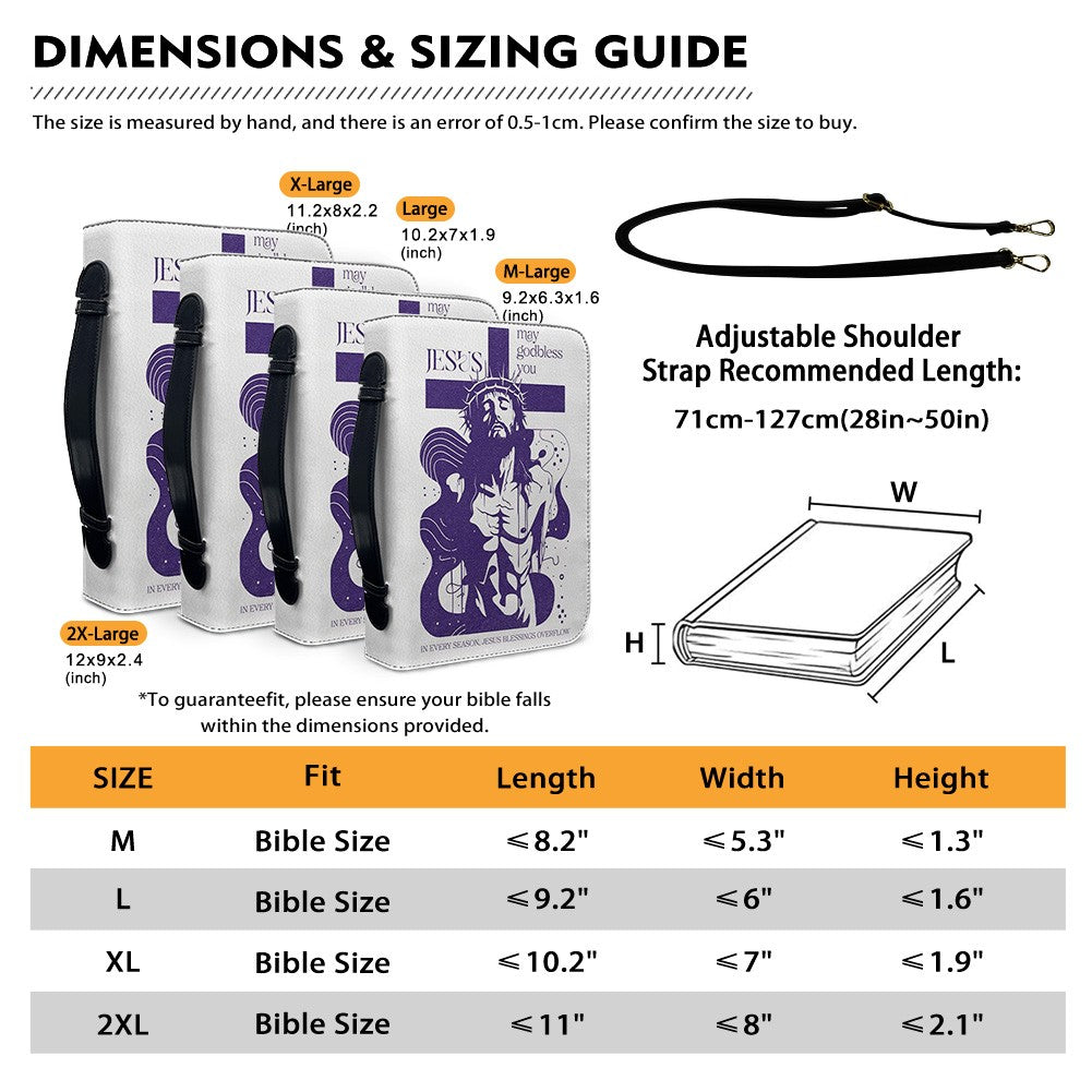 CHRISTIANARTBAG Bible Cover - Jesus May God bless You - Personalized Bible Cover - Christian Gifts 01040925