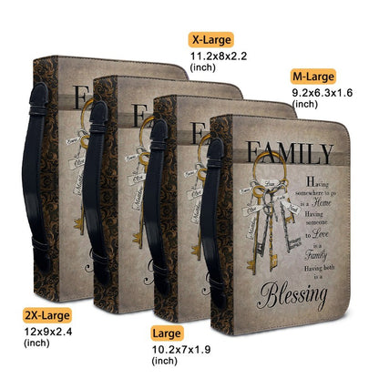 CHRISTIANARTBAG Bible Cover - Having both is a Blessing FAMILY is a Blessing - Personalized Bible Cover - Christian Gifts.