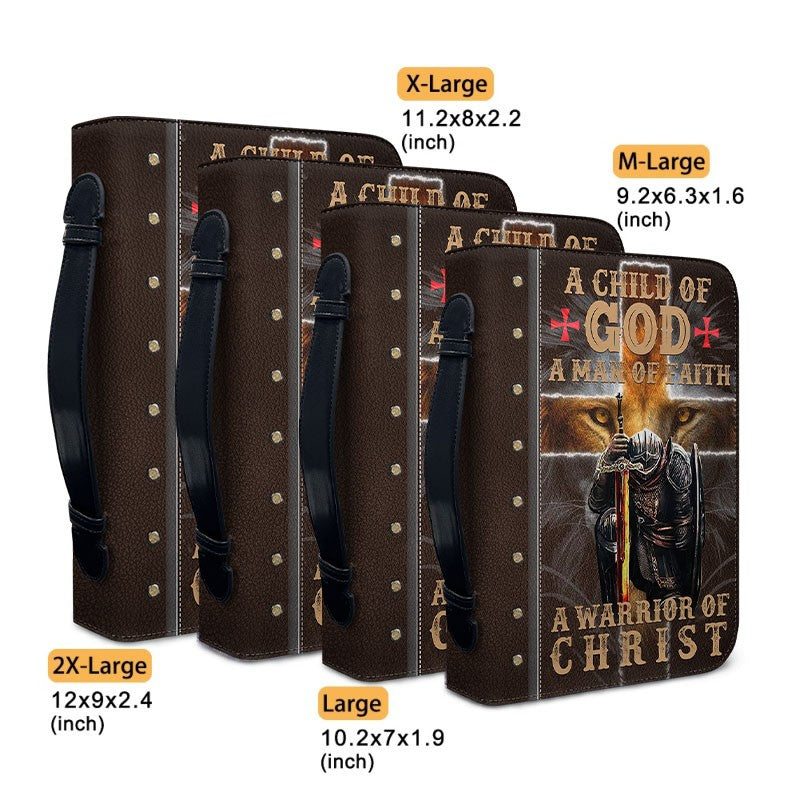 Personalized Christian Bible Cover for Men – A Warrior of Christ Design with Custom Name, Hair & Beard