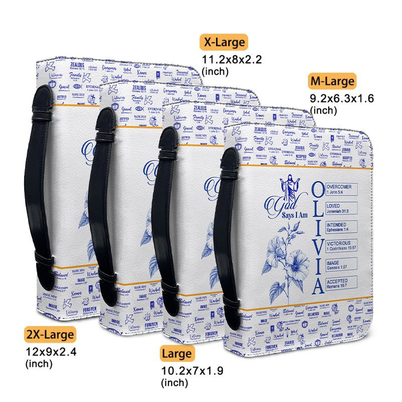 Personalized Leather Bible Cover with Name Letters, Bible Verses & Birth Month Flowers – CHRISTIANARTBAG