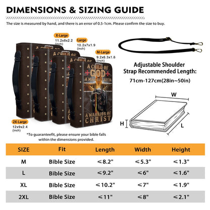 Personalized Christian Bible Cover for Men – A Warrior of Christ Design with Custom Name, Hair & Beard