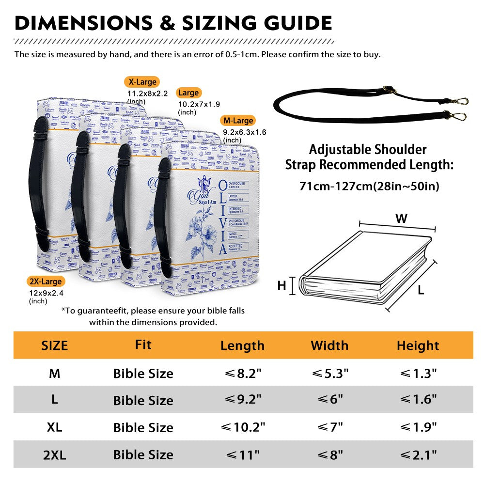 Personalized Leather Bible Cover with Name Letters, Bible Verses & Birth Month Flowers – CHRISTIANARTBAG