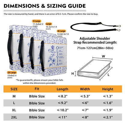 Personalized Leather Bible Cover with Name Letters, Bible Verses & Birth Month Flowers – CHRISTIANARTBAG