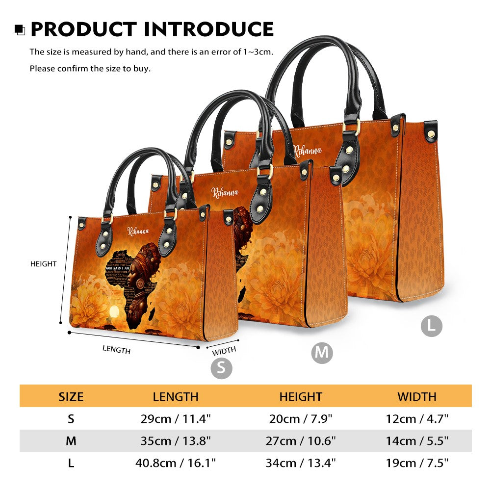 Customizable Afrocentric Leather Tote Bag - Personalized Elegant Designer Handbag by CHRISTIANARTBAG CABLTHB01130424.