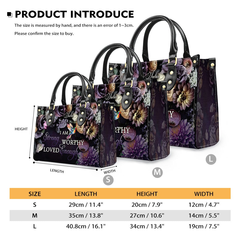Customizable Leather Tote with Floral Design - 'Your Name' Personalized Bag by CHRISTIANARTBAG CABLTHB01150424.