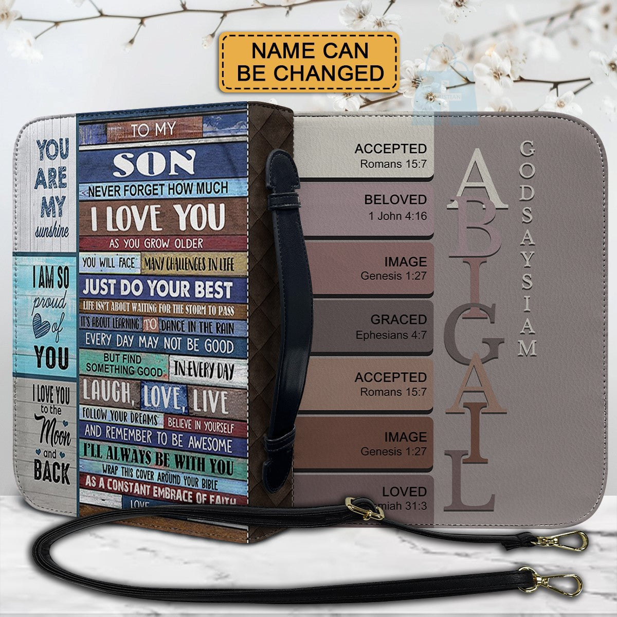 CHRISTIANARTBAG Bible Cover - Uncover the sacred meaning of your name - Family Bible Cover - Personalized Bible Cover, CABBBCV02080924.