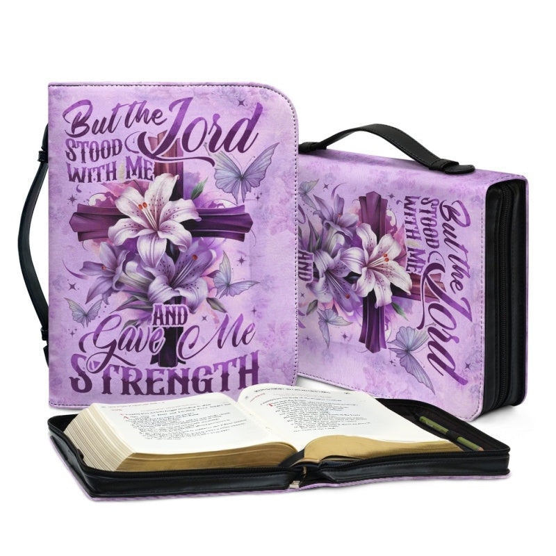 Christianartbag Bible Cover, Lord Stood With Me Bible Cover, Personalized Bible Cover, Lily Folower Bible Cover, Christian Gifts, CAB05291223. - Christian Art Bag