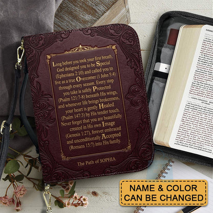 Personalized Name Acrostic Bible Story Cover | Custom Colors & Verses - CHRISTIANARTBAG 01090426
