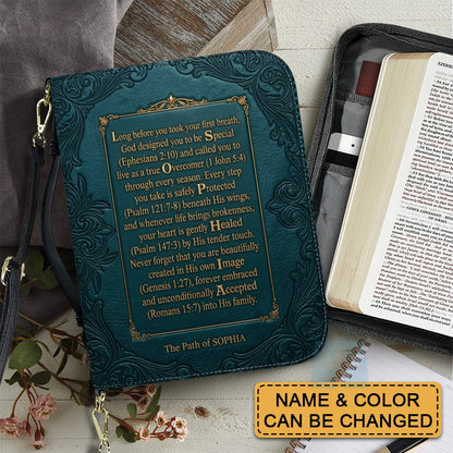 Personalized Name Acrostic Bible Story Cover | Custom Colors & Verses - CHRISTIANARTBAG 01090426