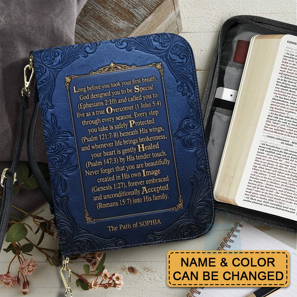 Personalized Name Acrostic Bible Story Cover | Custom Colors & Verses - CHRISTIANARTBAG 01090426