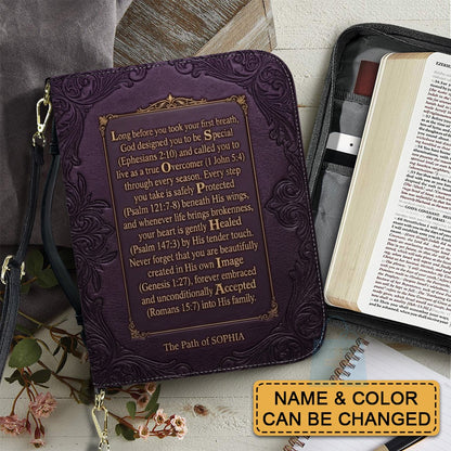 Personalized Name Acrostic Bible Story Cover | Custom Colors & Verses - CHRISTIANARTBAG 01090426
