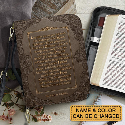 Personalized Name Acrostic Bible Story Cover | Custom Colors & Verses - CHRISTIANARTBAG 01090426