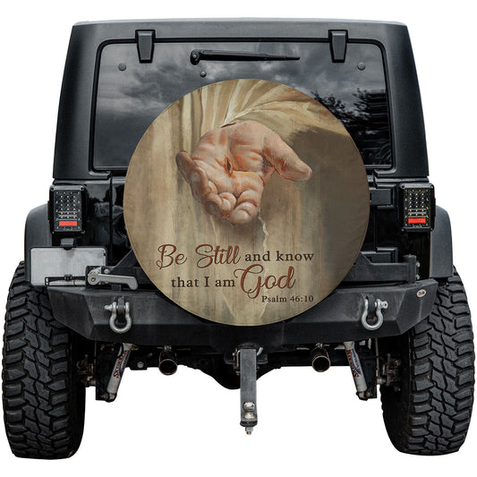 Tranquility Custom Spare Tire Cover by CHRISTIANARTBAG - Featuring Psalm 46:10