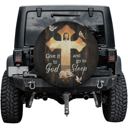 Serene Trust Custom Spare Tire Cover by CHRISTIANARTBAG - Surrender to Peaceful Slumber