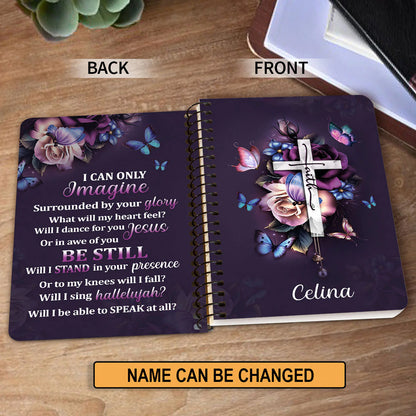 Christianart Spiral Journal, I Can Imagine, Personalized Spiral Journal, Jesus Spiral Journal. - Christian Art Bag