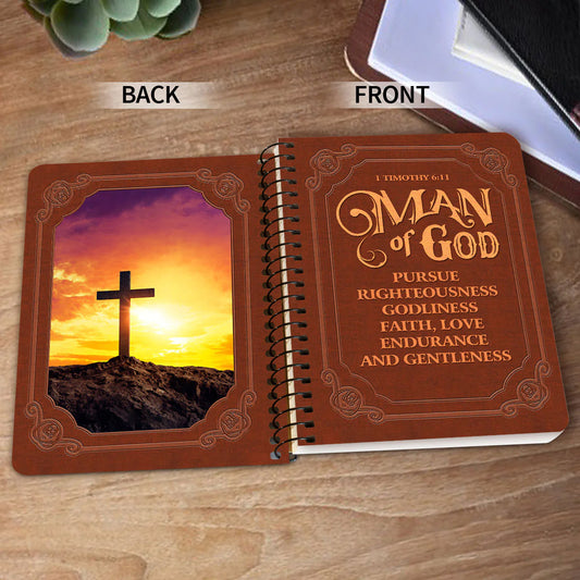 Christianart Spiral Journal, Man Of GOD, Personalized Spiral Journal, Jesus Spiral Journal. - Christian Art Bag