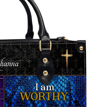CHRISTIANARTBAG Personalized Leather Handbag - I Am Strong , I Am Loved , I Am Worthy , I Am Enough - CABLTHB02250424.