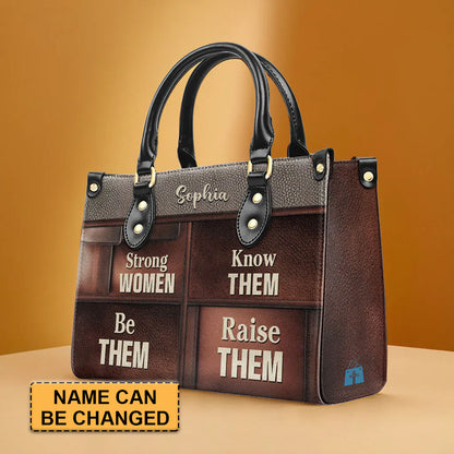 Strong Women Personalized Leather Handbag by CHRISTIANARTBAG – Empowerment in Style - CABLTHB21020424.