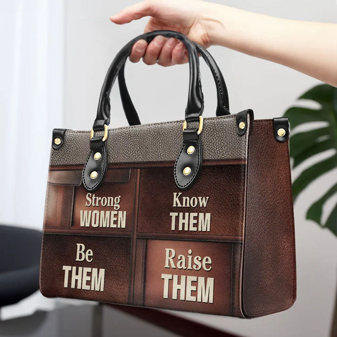 Strong Women Personalized Leather Handbag by CHRISTIANARTBAG – Empowerment in Style - CABLTHB21020424.