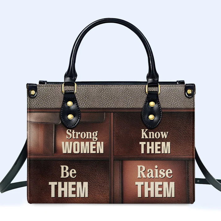 Strong Women Personalized Leather Handbag by CHRISTIANARTBAG – Empowerment in Style - CABLTHB21020424.