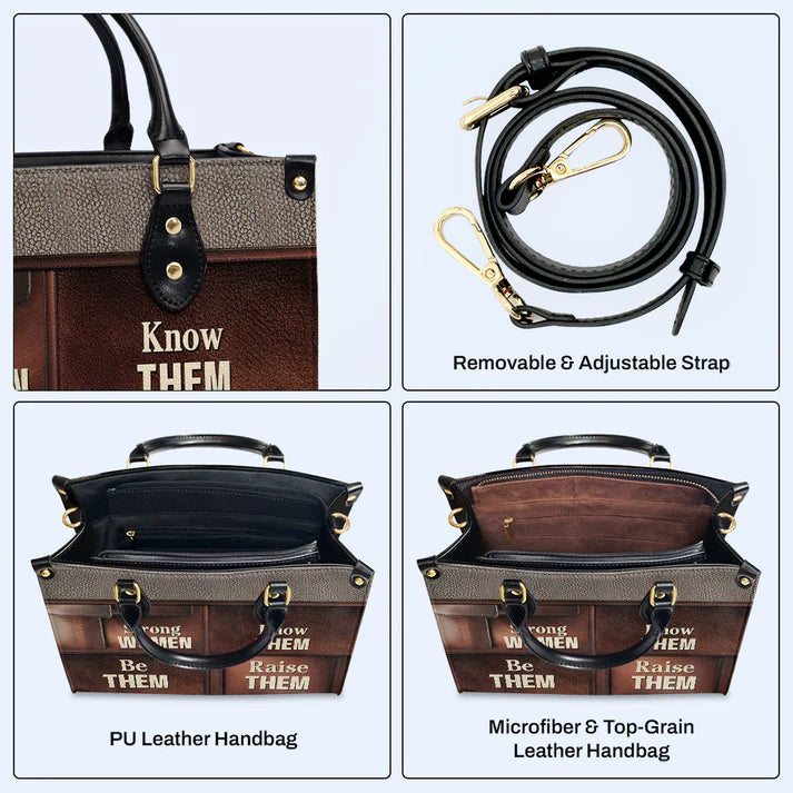 Strong Women Personalized Leather Handbag by CHRISTIANARTBAG – Empowerment in Style - CABLTHB21020424.