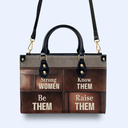 Strong Women Personalized Leather Handbag by CHRISTIANARTBAG – Empowerment in Style - CABLTHB21020424.